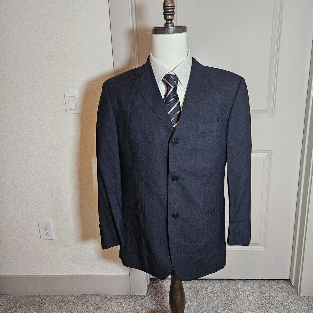 Boss Hugo Boss Men's Jacket Black 100% Wool Blazer Sport Coat 3 Buttons Sz 40S